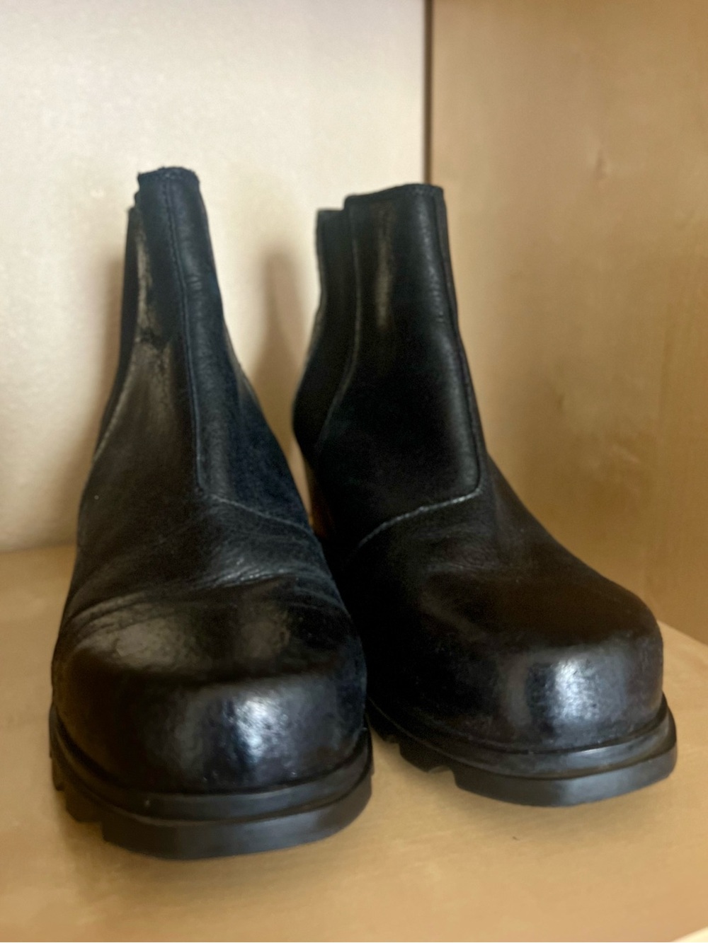 Sorel Black Joan of Arctic Wedge III Chelsea Boots size 11 - Waterproof Leather - Picture 7 of 14